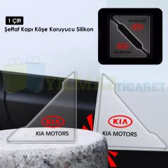 Kia Motors Logo Kapı Kenar Köşe Koruyucu Çarpma Çizilme Önleyici Silikon Şeffaf Damla Etiket 1 Çift