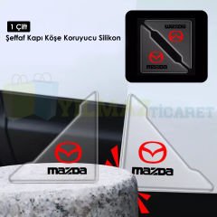 Mazda Logo Kapı Kenar Köşe Koruyucu Çarpma Çizilme Önleyici Silikon Şeffaf Damla Etiket 1 Çift