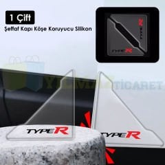 Honda Typer Logo Kapı Kenar Köşe Koruyucu Çarpma Çizilme Önleyici Silikon Şeffaf Damla Etiket 1 Çift