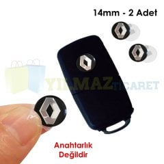 Renault Anahtar Logo Kumanda Amblem Arma Metal 2 Adet 14 Mm