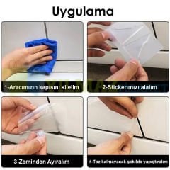 Volkswagen Logo Kapı Kenar Köşe Koruyucu Çarpma Çizilme Önleyici Silikon Şeffaf Damla Etiket 1 Çift