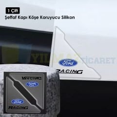 Ford Logo Kapı Kenar Köşe Koruyucu Çarpma Çizilme Önleyici Silikon Şeffaf Damla Etiket 1 Çift