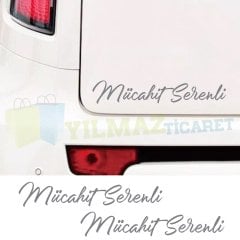 Size Kişiye Özel İsim İmzası Oto Sticker Ad Soyad Motosiklet 2 Adet