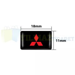 Mitsubishi Logo Direksiyon Jant Vites Torpido Damla Etiket Silikon Oto Sticker 10 Adet (18x11 mm)