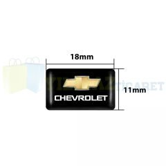 Chevrolet Logo Direksiyon Jant Vites Torpido Damla Etiket Silikon Oto Sticker 10 Adet (18x11mm Ölçü)