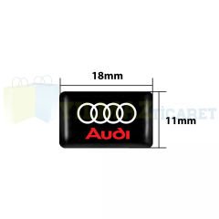 Audi Logo Direksiyon Jant Vites Torpido Damla Etiket Silikon Oto Sticker 10 Adet (18x11 mm Ölçü)