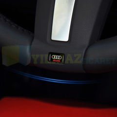 Audi Logo Direksiyon Jant Vites Torpido Damla Etiket Silikon Oto Sticker 10 Adet (18x11 mm Ölçü)