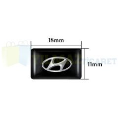 Hyundai Logo Direksiyon Jant Vites Torpido Damla Etiket Silikon Oto Sticker 10 Adet (18x11 mm Ölçü)