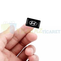 Hyundai Logo Direksiyon Jant Vites Torpido Damla Etiket Silikon Oto Sticker 10 Adet (18x11 mm Ölçü)