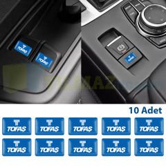 Tofaş Logo Direksiyon Jant Vites Torpido Damla Etiket Silikon Oto Sticker 10 Adet (18x11 mm Ölçü)