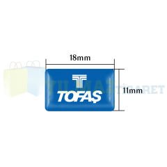 Tofaş Logo Direksiyon Jant Vites Torpido Damla Etiket Silikon Oto Sticker 10 Adet (18x11 mm Ölçü)