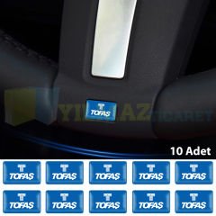 Tofaş Logo Direksiyon Jant Vites Torpido Damla Etiket Silikon Oto Sticker 10 Adet (18x11 mm Ölçü)