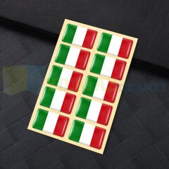 Alfa Romeo Fiat Italya Bayrağı Direksiyon Jant Vites Torpido Damla Etiket Silikon Oto Sticker