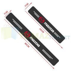Mazda Logo Karbon Kapı Eşiği Oto Sticker Etiket Yapıştırma Çıkartma 4 Parça