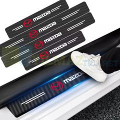 Mazda Logo Karbon Kapı Eşiği Oto Sticker Etiket Yapıştırma Çıkartma 4 Parça