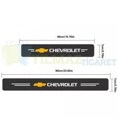 Chevrolet Logo Karbon Kapı Eşiği Oto Sticker Etiket Yapıştırma Çıkartma 4 Parça