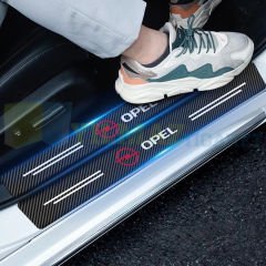Opel Logo Karbon Kapı Eşiği Oto Sticker Etiket Yapıştırma Çıkartma 4 Parça