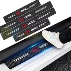 Opel Logo Karbon Kapı Eşiği Oto Sticker Etiket Yapıştırma Çıkartma 4 Parça