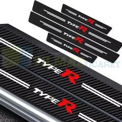Honda Typer Logo Karbon Kapı Eşiği Oto Sticker Etiket Yapıştırma Çıkartma 4 Parça