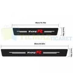 Honda Typer Logo Karbon Kapı Eşiği Oto Sticker Etiket Yapıştırma Çıkartma 4 Parça