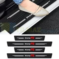 Honda Typer Logo Karbon Kapı Eşiği Oto Sticker Etiket Yapıştırma Çıkartma 4 Parça
