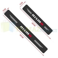 Nissan Nismo Logo Karbon Kapı Eşiği Oto Sticker Etiket Yapıştırma Çıkartma 4 Parça