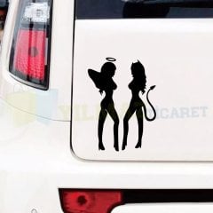 Melek Şeytan Kadın Bagaj Tampon Çamurluk Oto Sticker Yapıştırma