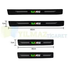Skoda Vrs Logo Karbon Kapı Eşiği Oto Sticker Etiket Yapıştırma Çıkartma 4 Parça