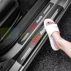 Audi Logo Karbon Kapı Eşiği Oto Sticker Etiket Yapıştırma Araba Çıkartma 4 Parça