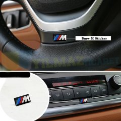 BMW M Logo Jant Direksiyon Torpido Ayna Vites Damla Sticker Etiket Yapıştırma 10 Adet