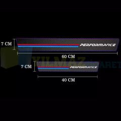 Bmw M Performance Logo Karbon Kapı Eşiği Oto Sticker Etiket Yapıştırma Araba Çıkartma 4 Parça