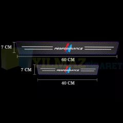 Bmw M Performance Logo Karbon Kapı Eşiği Oto Sticker Etiket Yapıştırma Araba Çıkartma 4 Parça