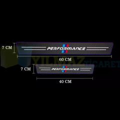 Bmw M Performance Logo Karbon Kapı Eşiği Oto Sticker Etiket Yapıştırma Araba 4 Parça