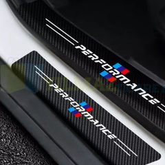 Bmw M Performance Logo Karbon Kapı Eşiği Oto Sticker Etiket Yapıştırma Araba 4 Parça