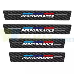 Bmw M Performance Logo Karbon Kapı Eşiği Oto Sticker Etiket Yapıştırma Araba 4 Parça
