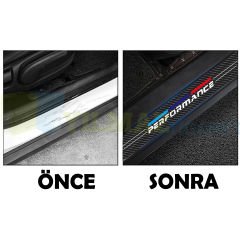 Bmw M Performance Arma Karbon Kapı Eşiği Oto Sticker Etiket Yapıştırma Araba 4 Parça