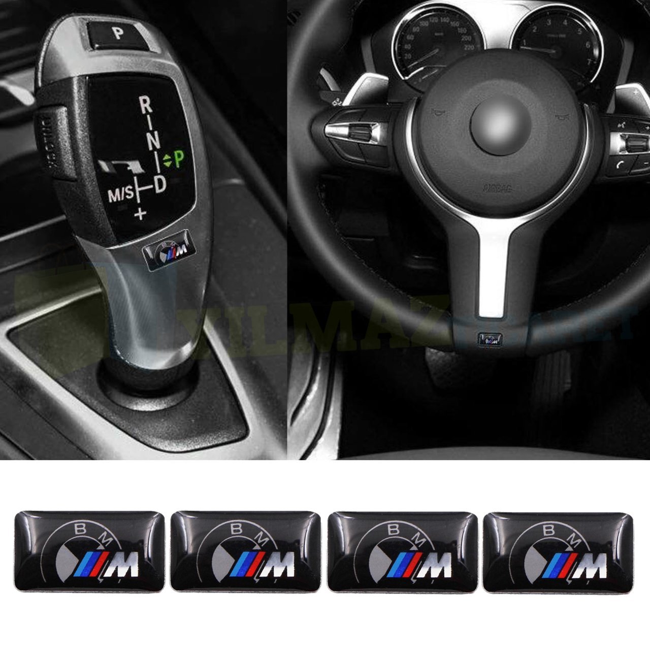 BMW M Logo Torpido Direksiyon Jant Vites Damla Sticker Etiket Yapıştırma 2 Adet