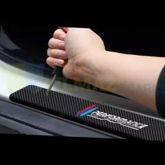 Bmw M Performance Logo Karbon Kapı Eşiği Oto Sticker Etiket Yapıştırma Çıkartma 4 Parça