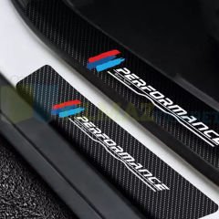 Bmw M Performance Logo Karbon Kapı Eşiği Oto Sticker Etiket Yapıştırma Çıkartma 4 Parça