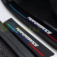 Bmw M Logo Performance Karbon Kapı Eşiği Oto Sticker Etiket Yapıştırma Çıkartma 4 Parça