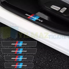 Bmw M Performance Karbon Kapı Eşiği Koruma Oto Sticker Araba Etiket Yapıştırma 4 Parça