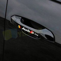 Audi S Line Logo Ayna Jant Kapı Kolu Oto Sticker Yapıştırma 4 Adet