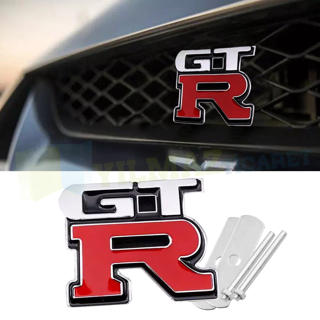 Nissan GTR Ön Panjur Logo Izgara Vidalı Arma Amblem Paslanmaz