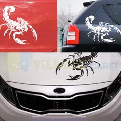 Skorpion Akrep Oto Sticker Yapıştırma Araba Araç Etiket 2 Adet