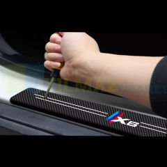 Bmw M X6 Logo Arma Karbon Kapı Eşiği Koruma Araba Etiket Oto Sticker 4 Parça