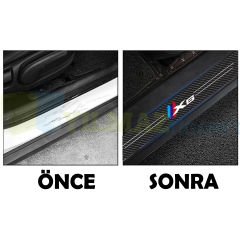 Bmw M X6 Logo Arma Karbon Kapı Eşiği Koruma Araba Etiket Oto Sticker 4 Parça