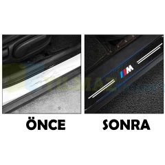 Bmw M Logo Arma Karbon Kapı Eşiği Koruma Oto Sticker 4 Parça