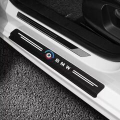 Bmw Logo Arma Karbon Kapı Eşiği Koruma Oto Sticker Araba Yapıştırma 4 Parça