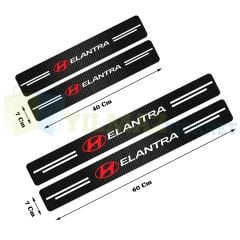 Hyundai Elantra Karbon Kapı Eşiği Koruma Sticker Etiket 4 Parça