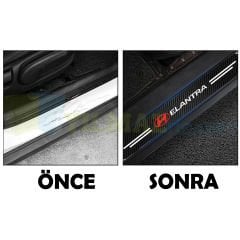 Hyundai Elantra Karbon Kapı Eşiği Koruma Sticker Etiket 4 Parça